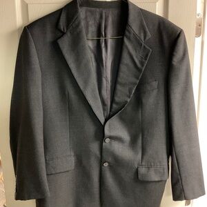 Calvin Klein 56R Black Wool Suit Jacket Men’s Blazer Classic Fit Fully Lined